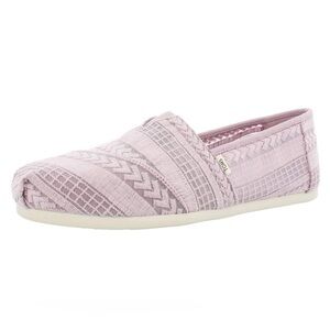Toms Pink Flats with Crochet Detailing